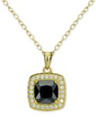 Giani Bernini Cubic Zirconia Halo Pendant Necklace In 18k Gold-plated Sterling Silver, Only At Macy's