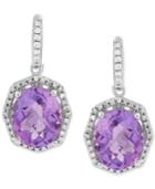 Amethyst (4-1/2 Ct. T.w.) & Diamond (1/4 Ct. T.w.) Drop Earrings In Sterling Silver