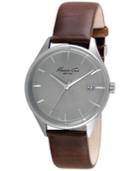Kenneth Cole New York Men's Brown Leather Strap Watch 42mm 10029305