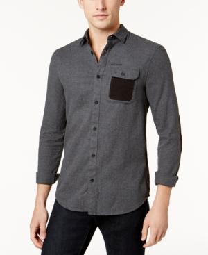 Armani Exchange Men's Pieced Heathered Stretch Shirt