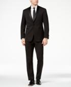 Kenneth Cole Reaction Men's Techni-cole Slim-fit Stretch Black Shawl-lapel Tuxedo