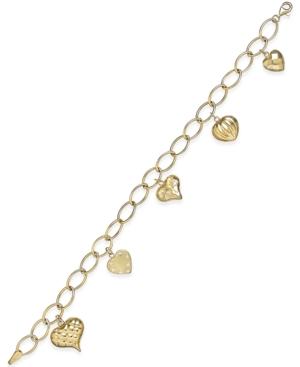 Heart Charm Bracelet In 14k Gold