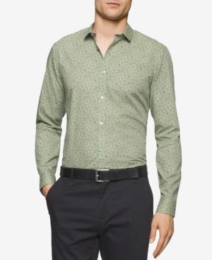 Calvin Klein Men's Slim-fit Long-sleeve Cross Hatch Print Shirt