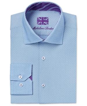 Michelsons Of London Men's Slim-fit Sky Blue Dobby Dress Shirt