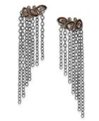Thalia Sodi Hematite-tone Stone & Chain Drop Earrings, Created For Macy's