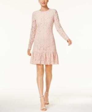 Calvin Klein Ruffled-hem Lace Dress, Regular & Petite Sizes
