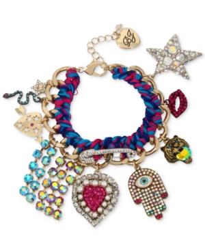 Betsey Johnson Gold-tone Woven Multi-charm Bracelet
