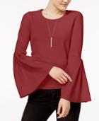 Bar Iii Crepe Bell-sleeve Top, Only At Macy's