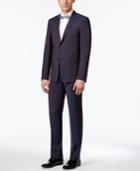Calvin Klein Men's Extra Slim-fit Wine Peak Lapel Suit
