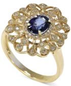 Royale Bleu By Effy Diffused Sapphire (9/10 Ct. T.w.) And Diamond (1/8 Ct. T.w.) Ring In 14k Gold