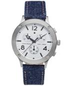 Lucky Brand Men's Chronograph Rockpoint Indigo Denim Strap Watch 42mm