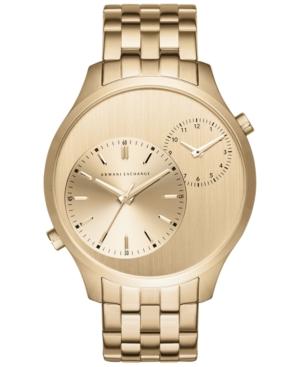 Ax Armani Exchange Men's Gold-tone Stainless Steel Bracelet Watch 48mm Ax2176