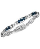 Sapphire (4-1/2 Ct. T.w.) And Diamond (1/4 Ct. T.w.) Link In Sterling Silver