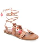 Madden Girl Bailee Lace-up Pom-pom Sandals Women's Shoes