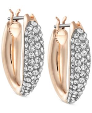 Swarovski Gold-tone Small Pave Hoop Earrings