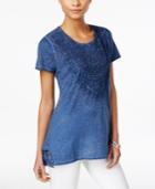 Style & Co. Burnout Crochet-trim Top, Only At Macy's