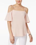 Bar Iii Crepe Cold-shoulder Top, Created For Macy's