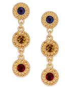 Charter Club Gold-tone Multicolor Crystal Triple Drop Earrings, Created For Macy's