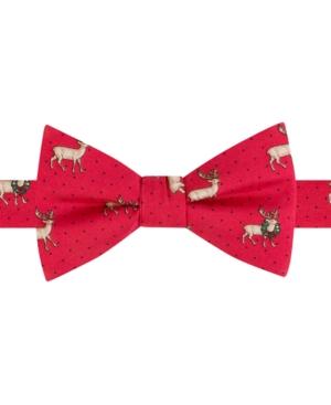 Tommy Hilfiger Men's Reindeer Print Pre-tied Bow Tie