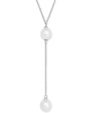 Freshwater Pearl (8mm) 18 Lariat Necklace In Sterling Silver