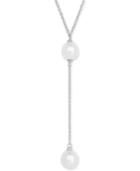 Freshwater Pearl (8mm) 18 Lariat Necklace In Sterling Silver