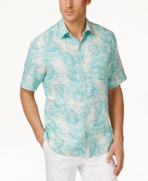 Tasso Elba Big And Tall Yin Palm Print Shirt, Only At Macy's