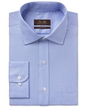 Tasso Elba Men's Classic-fit Blue Tattersall Dress Shirt, Only At Macy's