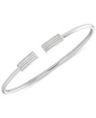 Wrapped Diamond Bar Flexy Bangle Bracelet (1/6 Ct. T.w.) In Sterling Silver, Created For Macy's