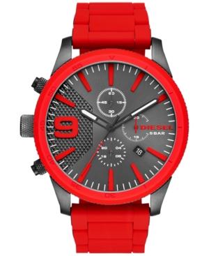 Diesel Men's Rasp Chrono Red Stainless Steel Bracelet Watch 50x59mm Dz4448