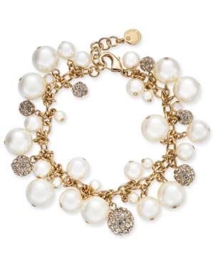 Charter Club Gold-tone Imitation Pearl Shaky Bracelet, Created For Macy's