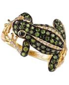 Diaverde By Effy White (1/8 Ct. T.w.) And Green (3/4 Ct. T.w.) Diamond Frog Ring In 14k Gold