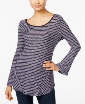 Style & Co. Striped Bell-sleeve Top, Only At Macy's