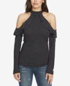William Rast Cold-shoulder Ruffle-trim Top