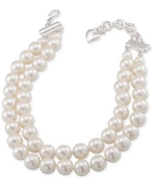 Carolee Silver-tone Imitation Pearl Adjustable Choker Necklace