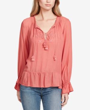 Jessica Simpson Juniors' Hesti Embroidered Peasant Top