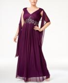 Alex Evenings Plus Size Embellished Gown & Scarf