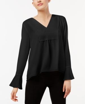 Calvin Klein Textured Bell-sleeve Blouse