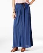 American Rag Button-front Belted Maxi Skirt, Only At Macy's