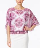Alfani Petite Printed Dolman-sleeve Blouse, Only At Macy's
