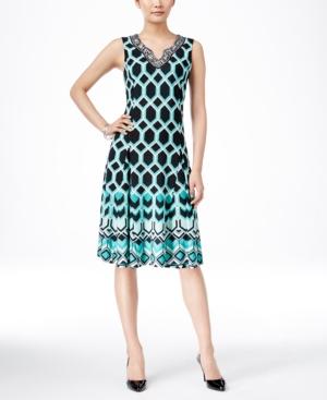 Jm Collection Sleeveless Split-neck Dress, Only At Macy's