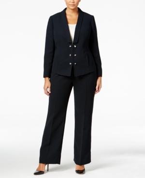 Tahari Asl Plus Size Crystal-button Pantsuit