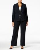 Tahari Asl Plus Size Crystal-button Pantsuit