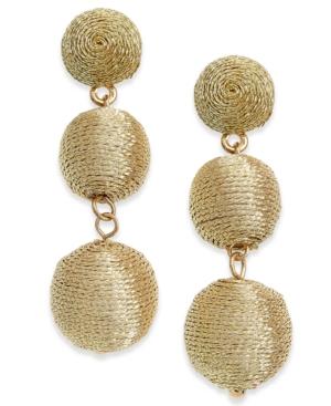 I.n.c. Gold-tone Threaded Ball Drop Earrings, Created For Macy's
