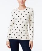 Charter Club Petite Cashmere Dot-print Sweater, Only At Macy's