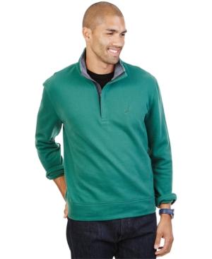 Nautica Big And Tall Quarter-zip Front Sweater