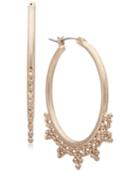 Lonna & Lilly Gold-tone Decorated Oval Hoop Earrings