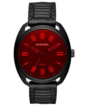Diesel Men's Fastbak Black Leather Strap Watch 45mm