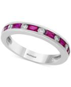 Bridal By Effy Emerald (1/2 Ct. T.w.) & Diamond (1/6 Ct. T.w.) Band In 18k White Gold (also In Ruby)