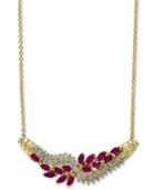 Effy Ruby (1-5/8 Ct. T.w.) And Diamond (5/8 Ct. T.w.) Collar Necklace In 14k Gold