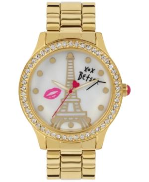 Betsey Johnson Women's Gold-tone Bracelet Watch 42mm Bj00131-86